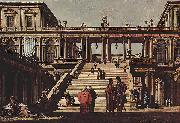 Bernardo Bellotto Capriccio, Palasttreppe oil painting reproduction